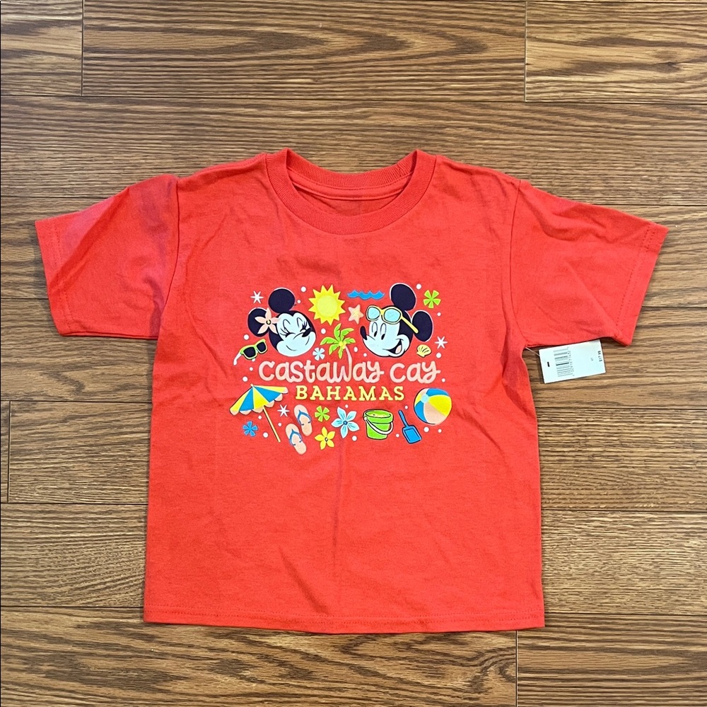 NWT Disney Kids Castaway Cay Red T-Shirt